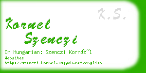 kornel szenczi business card